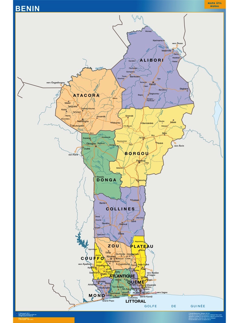 Benin Karte | Wandkarten für Deutschland