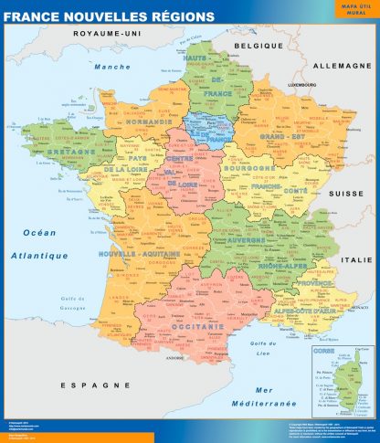 Karte von Frankreich new regions
