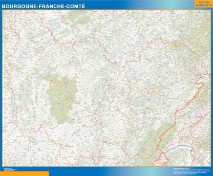 Region von Bourgogne Franche Comte Karte